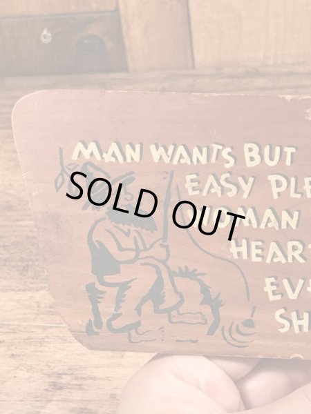 60年代頃のメッセージが描かれたビンテージの壁掛けウッドサイン