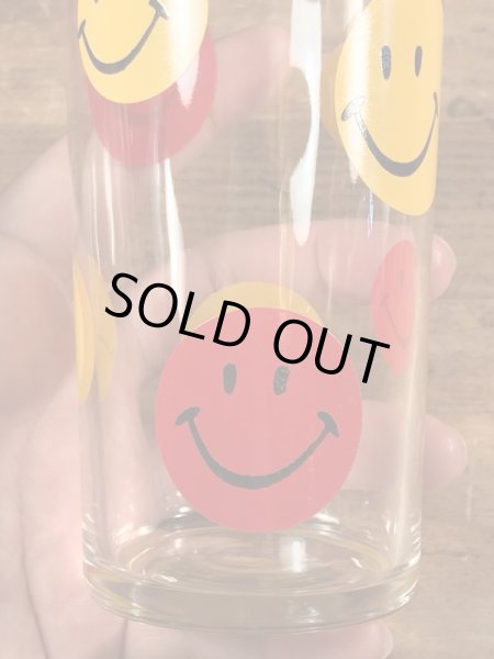 70’sのスマイルフェイスのヴィンテージのガラスコップ