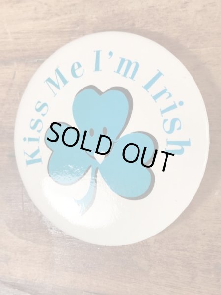 80’sのクローバーのスマイルのヴィンテージの缶バッチ