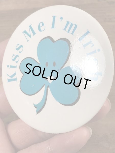 80’sのクローバーのスマイルのヴィンテージの缶バッチ