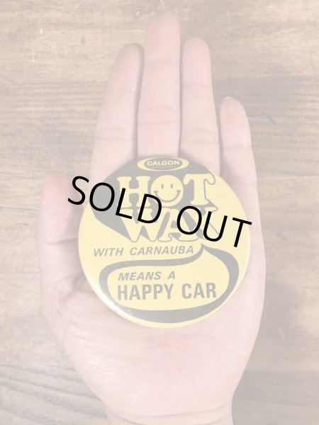 70〜80年代頃のスマイルフェイスのビンテージの缶バッジ