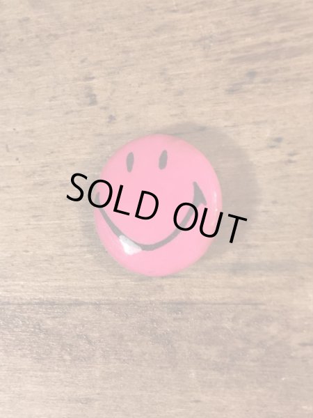 70’sのスマイルフェイスのヴィンテージの缶バッチ