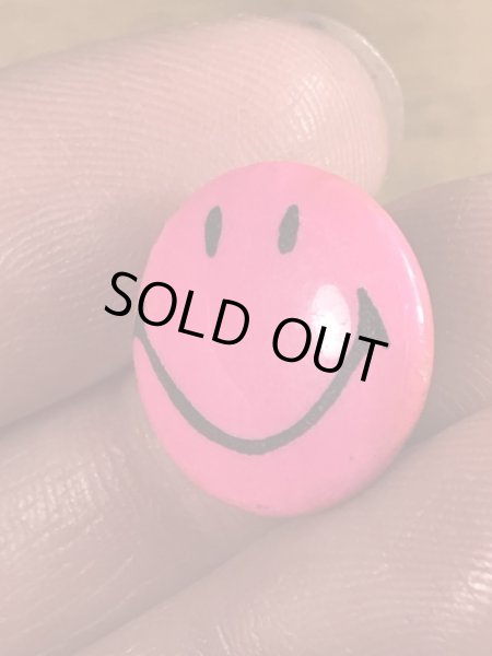 70’sのスマイルフェイスのヴィンテージの缶バッチ