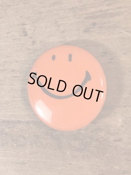 70’sのスマイルフェイスのヴィンテージの缶バッチ