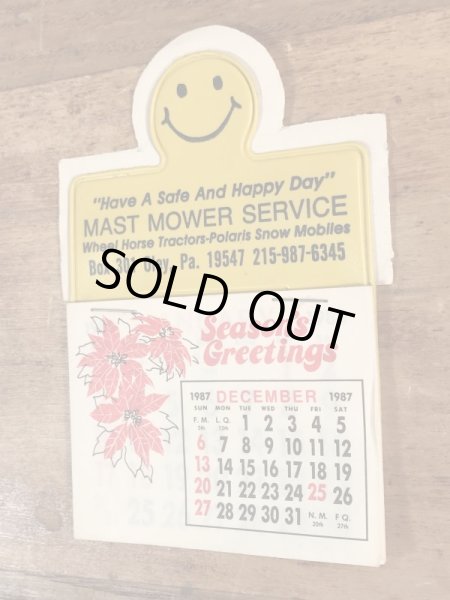 80’sのスマイルフェイスのヴィンテージのカレンダー