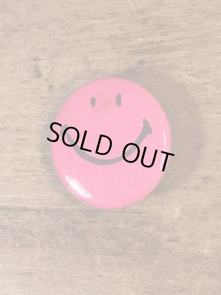 70’sのスマイルフェイスのヴィンテージの缶バッジ