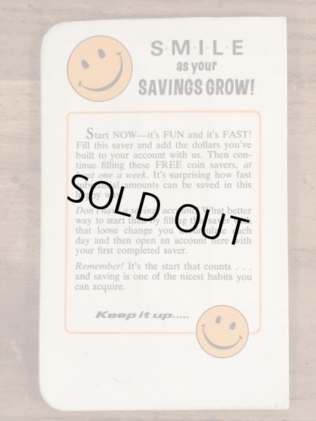 70’sのスマイルフェイスのヴィンテージの貯金ブック