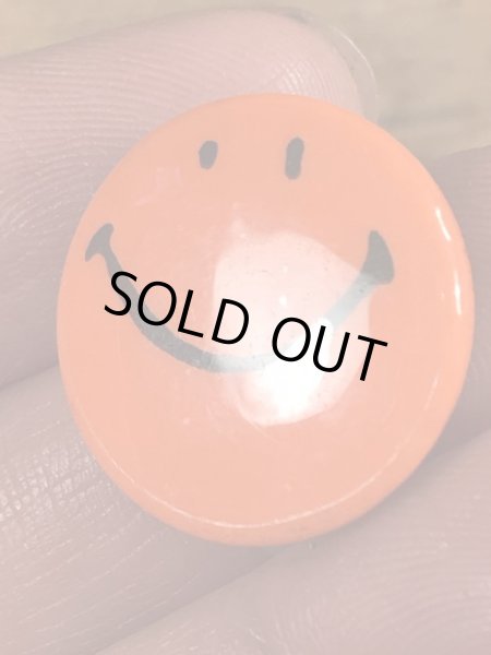 70’sのスマイルフェイスのヴィンテージの缶バッチ