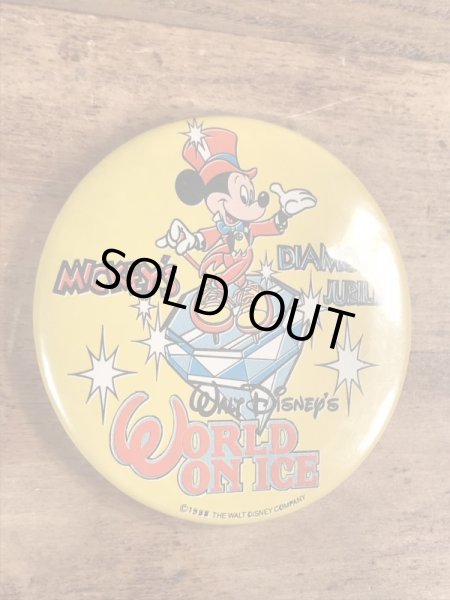 80年代頃のミッキーマウスのビンテージの缶バッチ