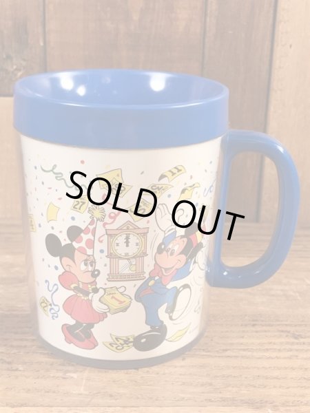 Happy New Year Disneyland Thermo Mug ディズニーランド ビンテージ プラスチックマグ ミッキー ミニー 80年代 Animation Character アニメーション系キャラクター Disney ディズニー 系 Stimpy Vintage Collectible Toys スティンピー ビンテージ コレクタブル