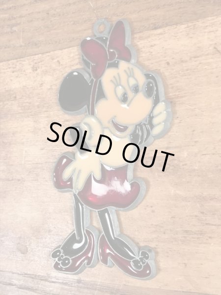 70年代頃のミニーマウスのヴィンテージのステンドグラス風オーナメント