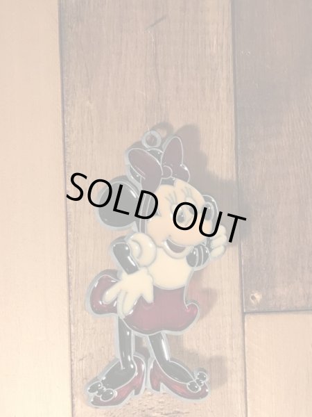 70年代頃のミニーマウスのヴィンテージのステンドグラス風オーナメント