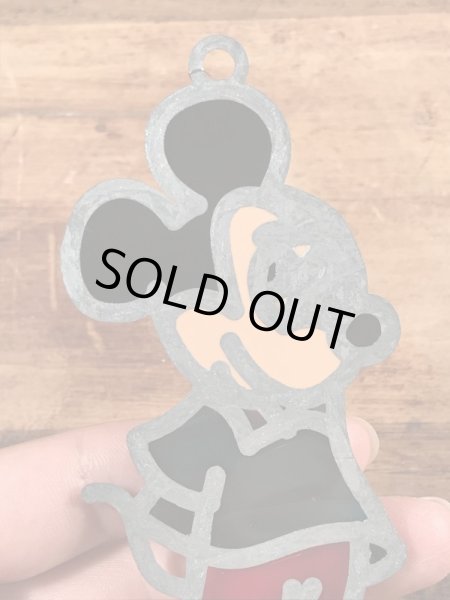 70年代頃のミッキーマウスのビンテージのステンドグラスオーナメント