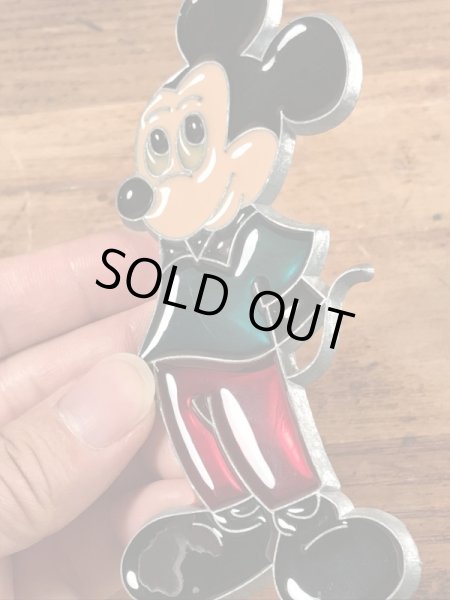 70年代頃のミッキーマウスのビンテージのステンドグラスオーナメント