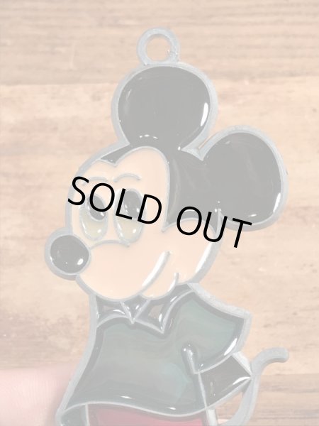 70年代頃のミッキーマウスのビンテージのステンドグラスオーナメント