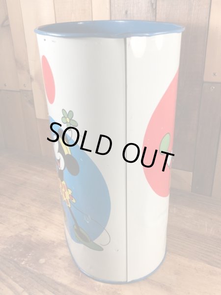 70年代頃のミッキー＆ミニーマウスのビンテージのゴミ箱