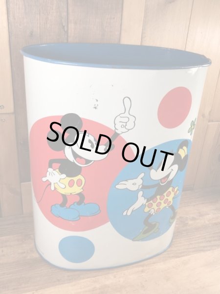 70年代頃のミッキー＆ミニーマウスのビンテージのゴミ箱