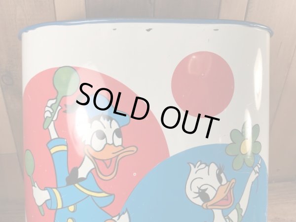 70年代頃のミッキー＆ミニーマウスのビンテージのゴミ箱