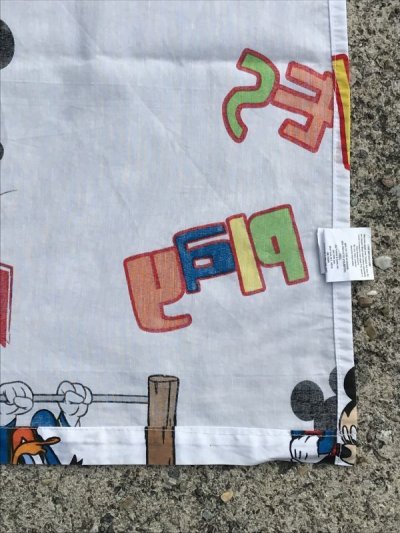 画像1: Disney Mickey Mouse “Clubhouse” Flat Sheet　ミッキーマウス　ビンテージ　フラットシーツ　ディズニー　2000年代~