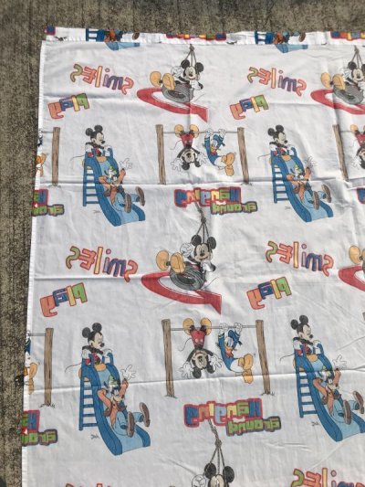 画像3: Disney Mickey Mouse “Clubhouse” Flat Sheet　ミッキーマウス　ビンテージ　フラットシーツ　ディズニー　2000年代~