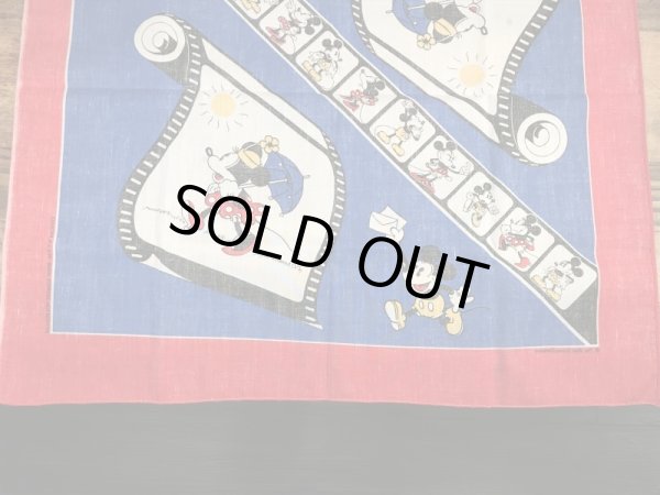 80年代頃のミッキー＆ミニーマウスのビンテージのバンダナ