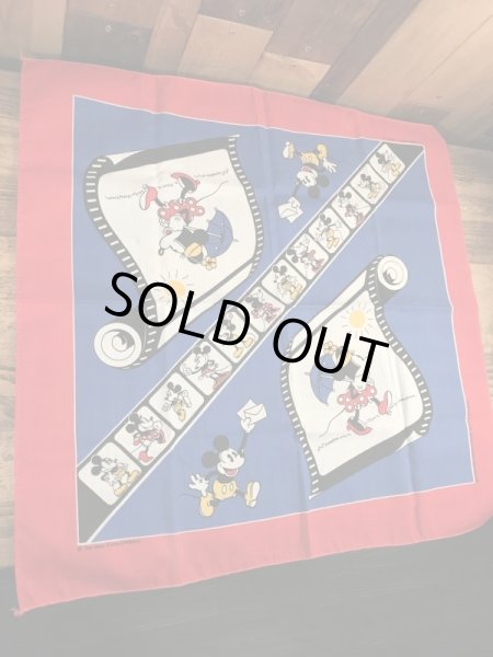 80年代頃のミッキー＆ミニーマウスのビンテージのバンダナ