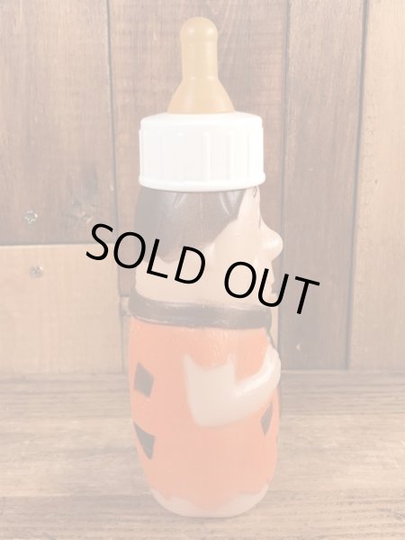 70年代頃のフリントストーンのフレッドのビンテージの哺乳瓶フィギュア