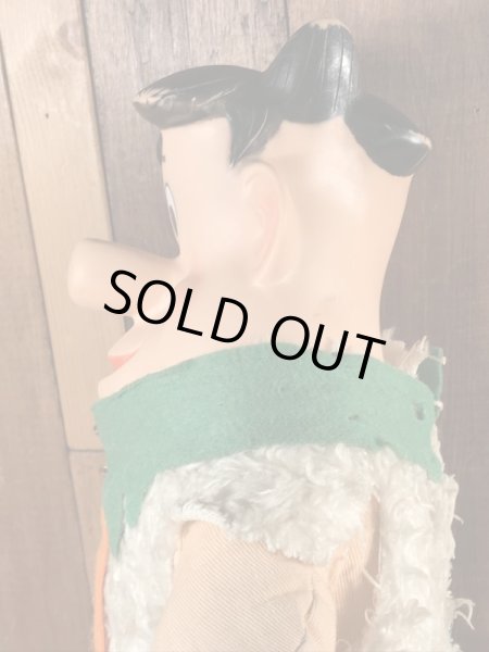 60年代頃のフリントストーンのフレッドのビンテージのラバーフェイスドール