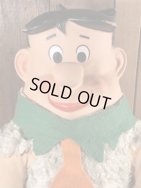 60年代頃のフリントストーンのフレッドのビンテージのラバーフェイスドール