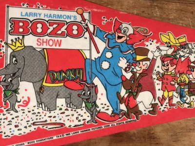 画像1: Larry Harmon's “Bozo” Show Pennant　ボゾザクラウン　ビンテージ　ペナント　80年代