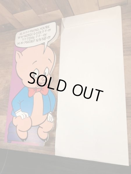 70年代のルーニーテューンズのポーキーピッグのビンテージのグリーティングカード