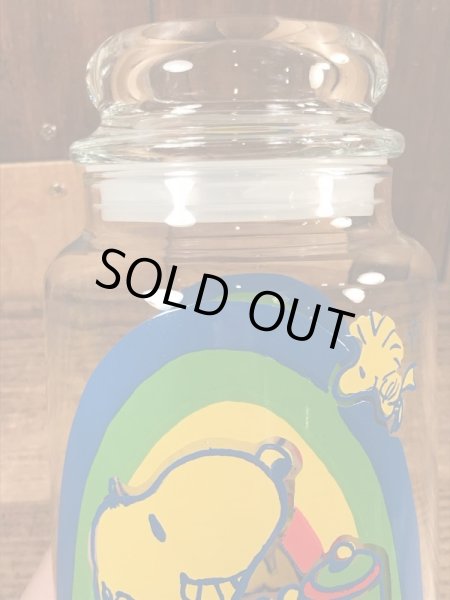 70〜80年代のスヌーピーのビンテージのガラスキャニスター