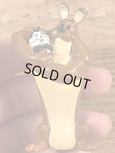 90年代のルーニーテューンズのマークアントニーとプッシーフットのビンテージのPVCフィギュア