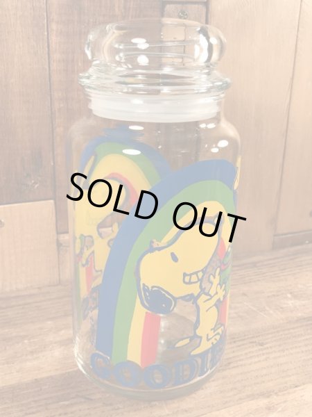 70〜80年代のスヌーピーのビンテージのガラスキャニスター