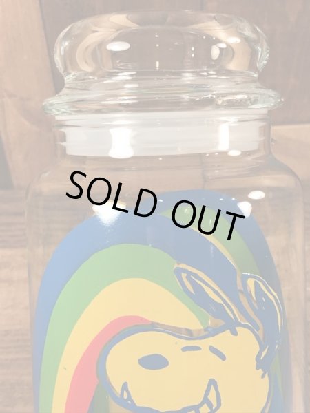 70〜80年代のスヌーピーのビンテージのガラスキャニスター