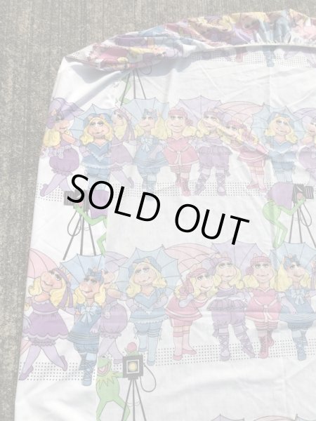 80年代のマペットショウのカーミットとミスピギーのビンテージのボックスシーツ