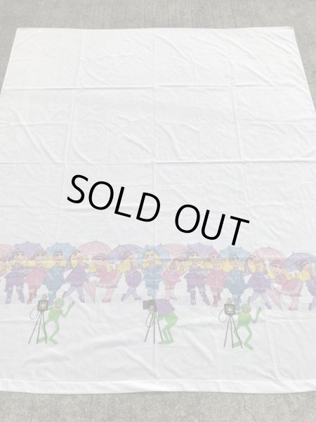 80年代のマペットショウのカーミットとミスピギーのヴィンテージのフラットシーツ