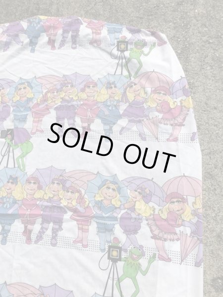 80年代のマペットショウのカーミットとミスピギーのビンテージのボックスシーツ