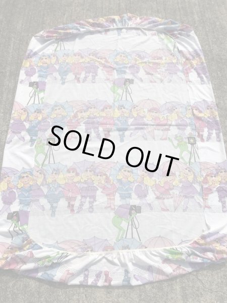 80年代のマペットショウのカーミットとミスピギーのビンテージのボックスシーツ