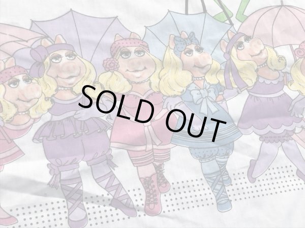 80年代のマペットショウのカーミットとミスピギーのビンテージのボックスシーツ