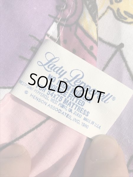 80年代のマペットショウのカーミットとミスピギーのビンテージのボックスシーツ