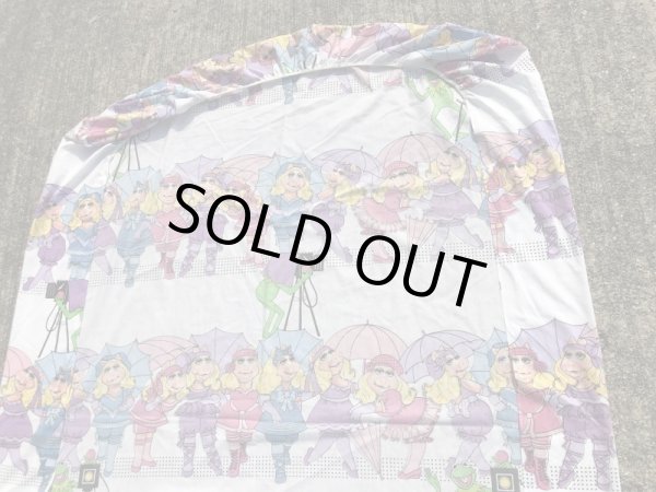 80年代のマペットショウのカーミットとミスピギーのビンテージのボックスシーツ