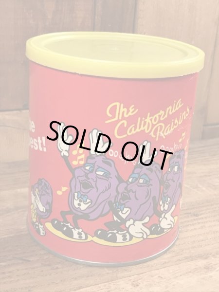 80年代のカリフォルニアレーズンのビンテージのTin缶