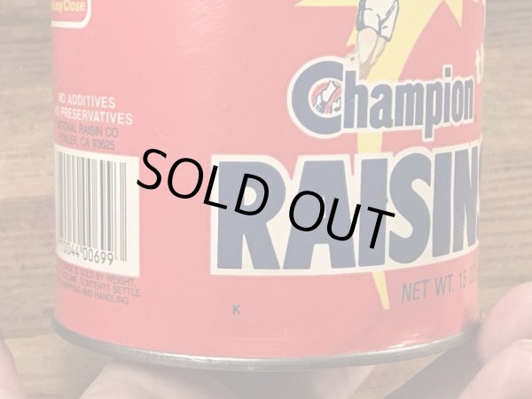 80年代のカリフォルニアレーズンのヴィンテージのTin缶