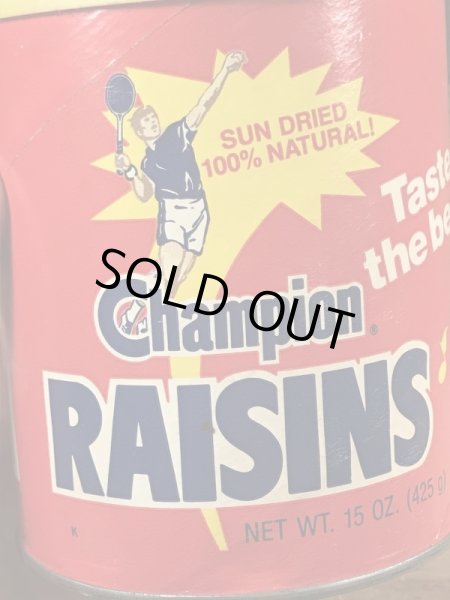 80年代のカリフォルニアレーズンのヴィンテージのTin缶