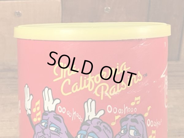 80年代のカリフォルニアレーズンのビンテージのTin缶