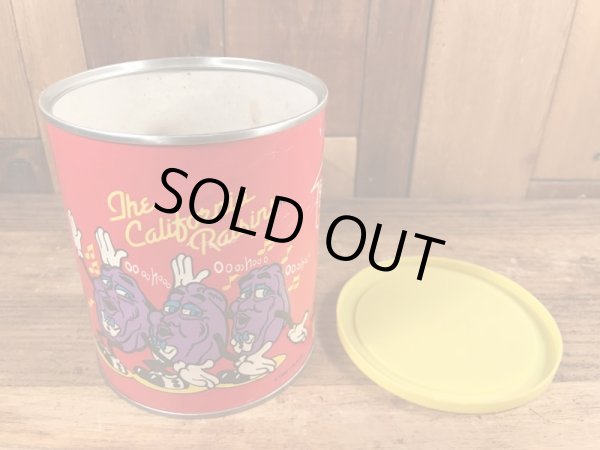 80年代のカリフォルニアレーズンのビンテージのTin缶