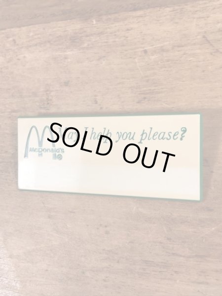 80年代のマクドナルドのヴィンテージのクルーバッジ