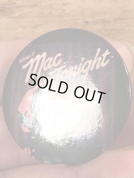 80年代の80年代のマクドナルドのマックトゥナイトのヴィンテージの缶バッジ