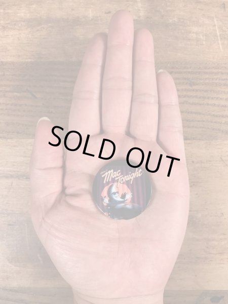 80年代の80年代のマクドナルドのマックトゥナイトのヴィンテージの缶バッジ